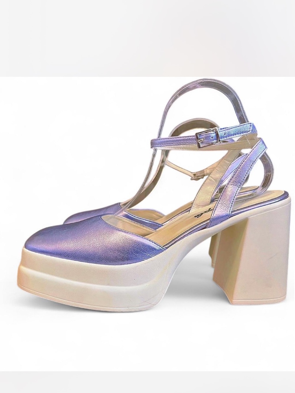 Free People Metallic Purple Platform Heels – Size 37.5